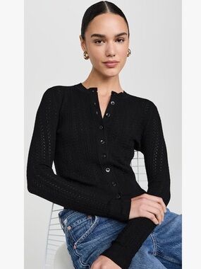 Madewell Black Button-Front Knit Cardigan